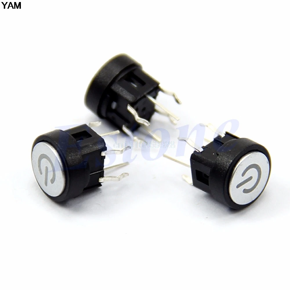 

1pc Push Button Green Led Light Power Symbol Push Button Momentary Latching Computer Case touch Switch
