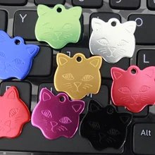 Жетоны 23*23 мм и кошачьими мордочками в форме теги алюминиевого сплава продукты для собаки идентификационные бирки Щенок Кот идентификационные бирки