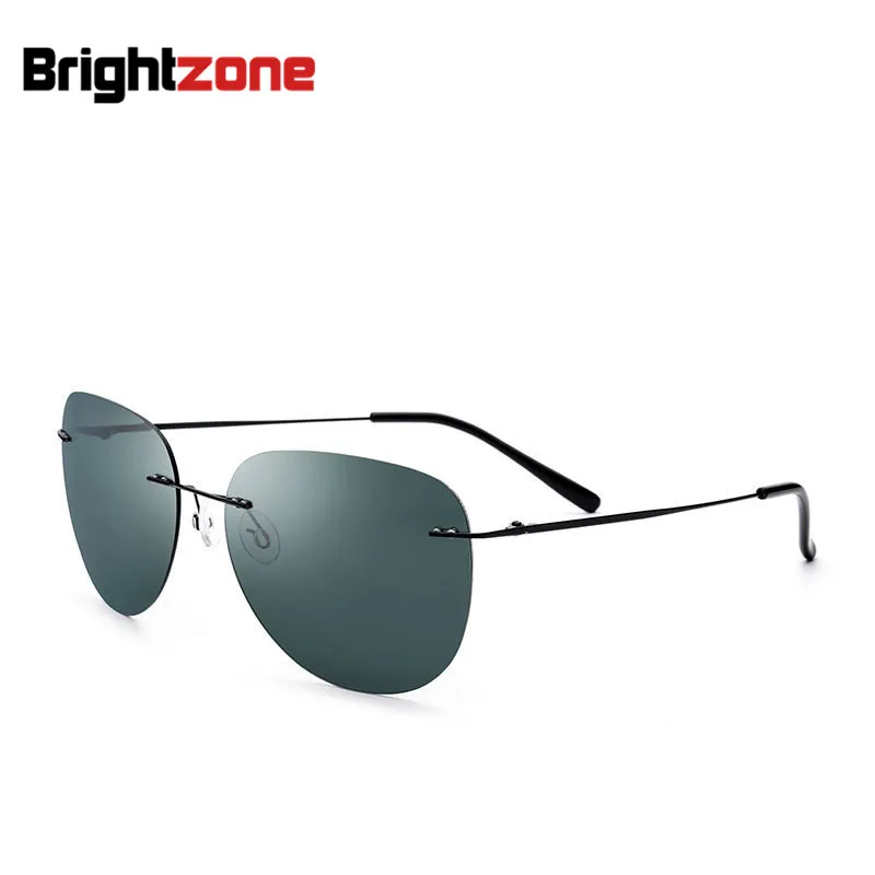 

New Fashion 100% Pure Titanium Rimless Polaroid Polarized Super-thin Lightest Rimless Folable Sunglasses Eyewear Unisex Sunshade