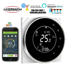 95-240VAC цифровой сенсорный экран wifi термостат регулятор температуры контроллер для 2 труб охлаждения и отопительный клапан