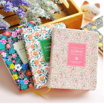 

New Arrival Cute Pu Leather Floral Flower Schedule Book Diary Weekly Planner Notebook School Office Supplies Kawaii Stationery