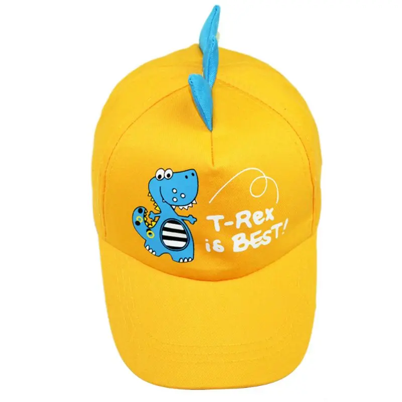 Kids Baby Summer Mesh Back Adjustable Baseball Cap Cute Cartoon Dinosaur Embroidery Tennis Hip Hop Cotton Trucker Sun Hat 2-10T - Цвет: B