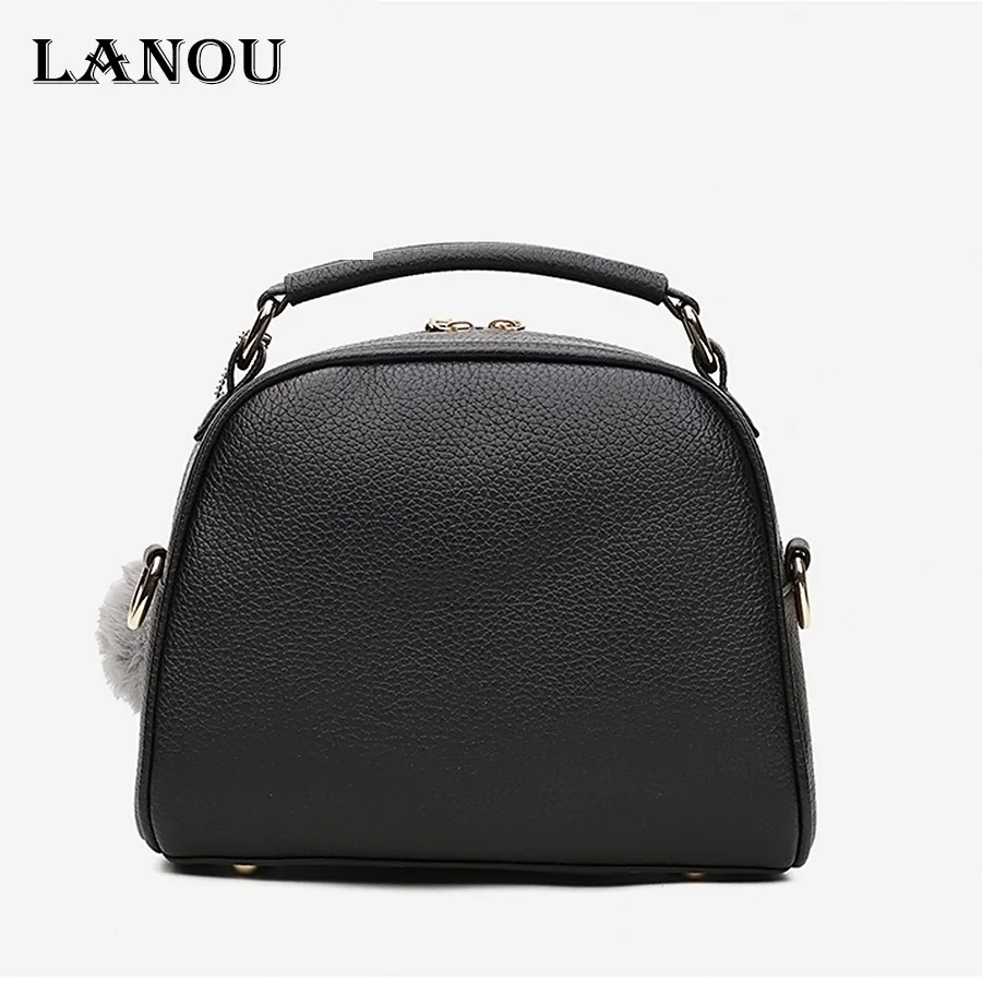  LANLOU bags for women 2019 fashion Hairball women shoulder bag luxury handbags women bags designerC