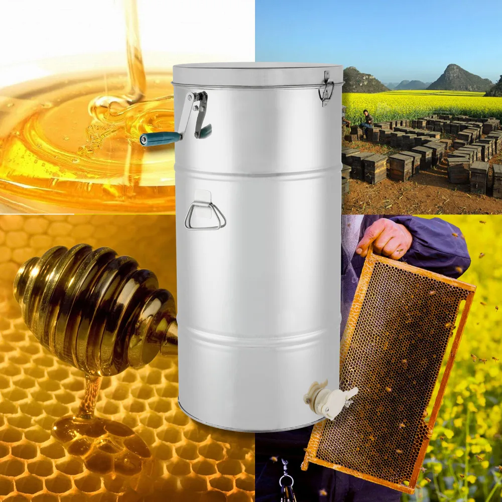 

2 Frame Honey Extractor Stainless Steel Manual Honey Extractor Commercial Use