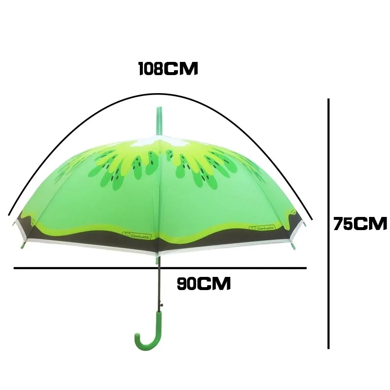 Фруктовый детский длинный зонтик для креативного винограда Kiwi оранжевый с длинной ручкой фруктовый модельный детский зонтик для мальчиков и девочек