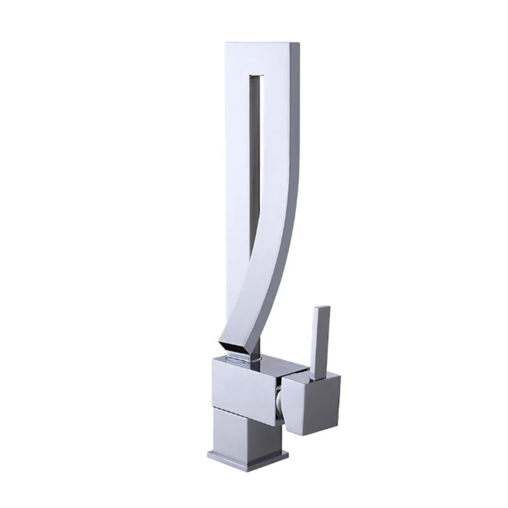 

Creative Faucet Tap Kitchen Copper Waterfall Spout Bathroom Basin Vessel Sink Mixer Faucet Taps Black/Silver