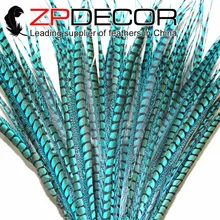 Zpdecor 30-35 дюймов(75-87 см) 50 шт./лот окрашенный Бирюзовый Алмазный фазан перья из хвоста фазана для карнавальный головной убор Декор