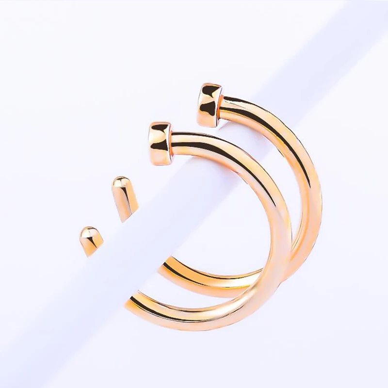 

Fake Septum Medical Titanium Nose Ring Silver Gold Body Clip Hoop For Women Septum Piercing Clip Jewelry Gift 1pc