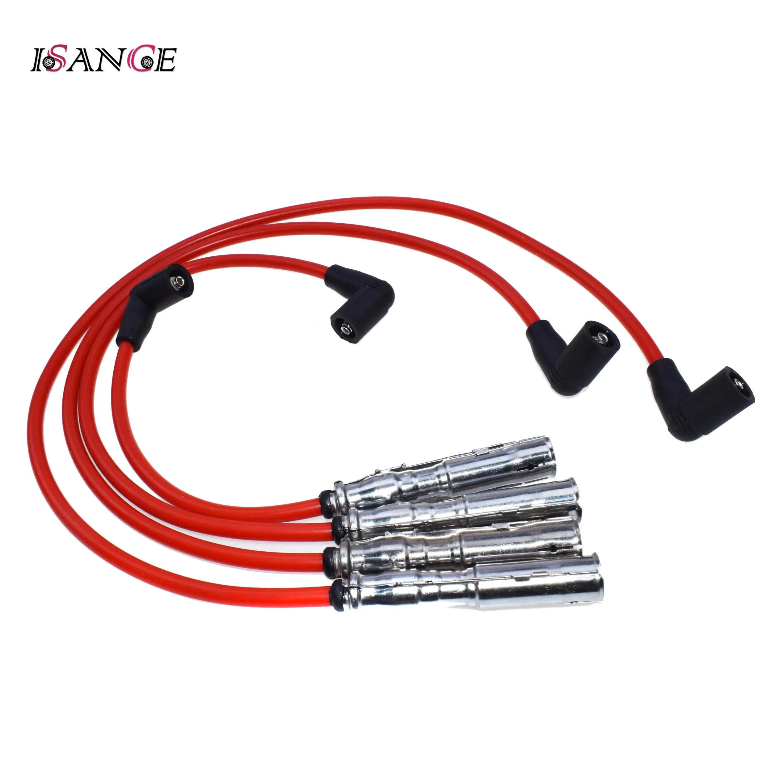 

ISANCE Ignition Spark Plug Wire Cable Set 7mm Leads 2.0L 06A998031 For VW Beetle Golf Jetta 1998 1999 2000 2001