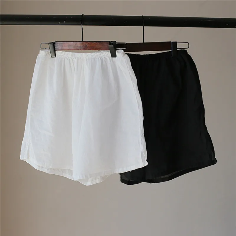 

Johnature New Casual Simple Women Shorts 2019 Summer Solid Color Elastic Waist Loose Comfortable Wide Leg Shorts