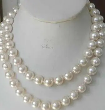 

Super Long 10mm White Sea Shell Pearl Necklace Beads Jewelry Making Natural Stone Rope Chain Handmade long chain Jewelry