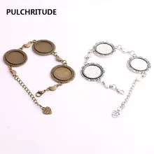 PULCHRITUDE 3 шт./лот с металлической цепочкой на основе кабошона подходит round 20 мм ручной работы в форме сердца Луна Шарм браслет ювелирных украшений Hand-Made C1011