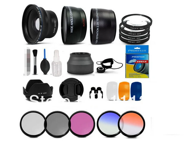 Essential Lens Set 52MM 0.45X Wide Angle Lens Fisheye Lens Telephoto