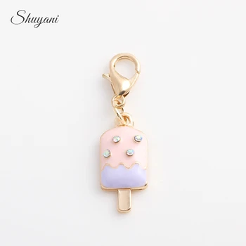 

New Items 20pcs/lot Ice Cream Dangle Charm With Lobster Clasp Fit Handmade Memory Locket Free Shipping CM506#