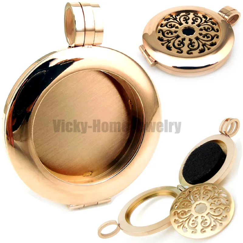 

New Arrivals Rose Gold Diffuser Locket (33mm) Essential Oils Diffuser Locket DIY Aromatherapy Locket with Free Pads