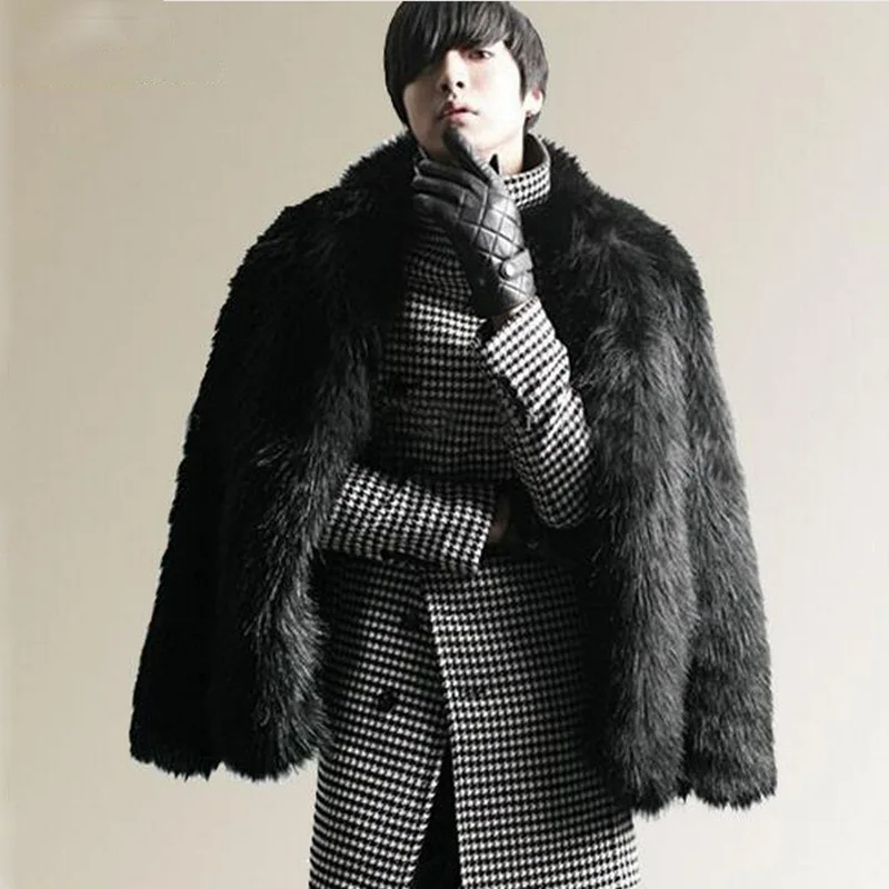 Осень-зима Для мужчин пальто с мехом из искусственного лисьего меха Европа и Америка Большие размеры мех Для мужчин пальто Повседневное кожаная одежда
