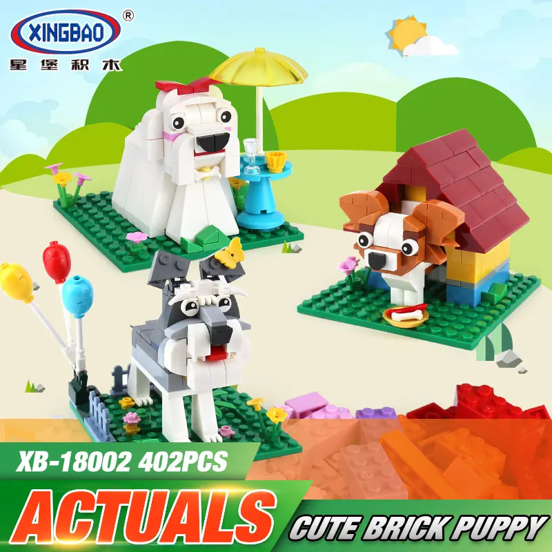 

XINGBAO 18002 Genuine 402Pcs The Funny Brick Cuty Puppy Set Model Building Bricks Blocks Educational Toys For Children As Gifts