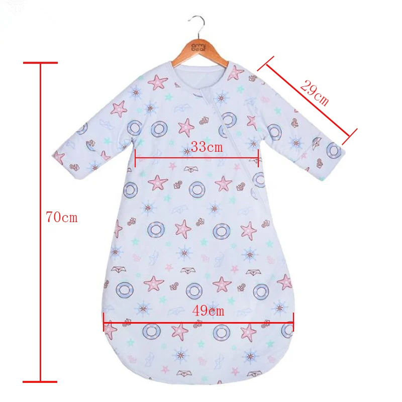 Спальный мешок с длинными рукавами для малышей; хлопковый спальный мешок; От 0 до 2 лет зимний спальный мешок для малышей