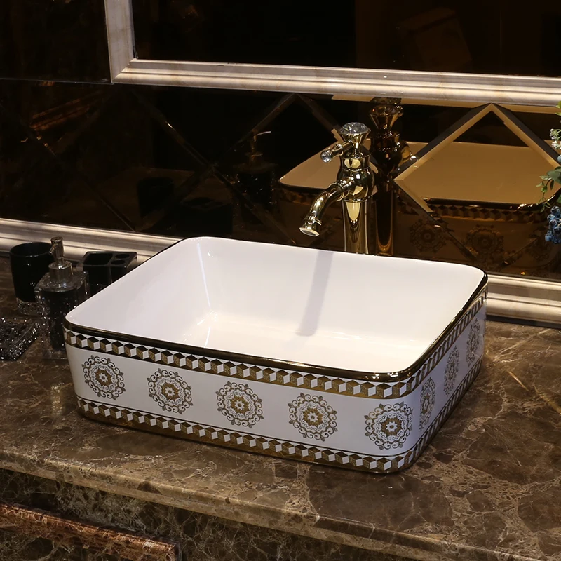 China Artistic Handmade Ceramic Bathroom Sinks Lavobo Round Counter top