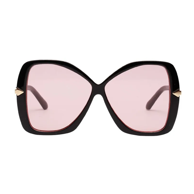 Black Pink Женские Ретро Квадратные прозрачные цветные очки классическая элегантная рамка PC объектив AC Arrow Солнцезащитные очки для женщин UV400 Новая мода - Цвет линз: Black Pink