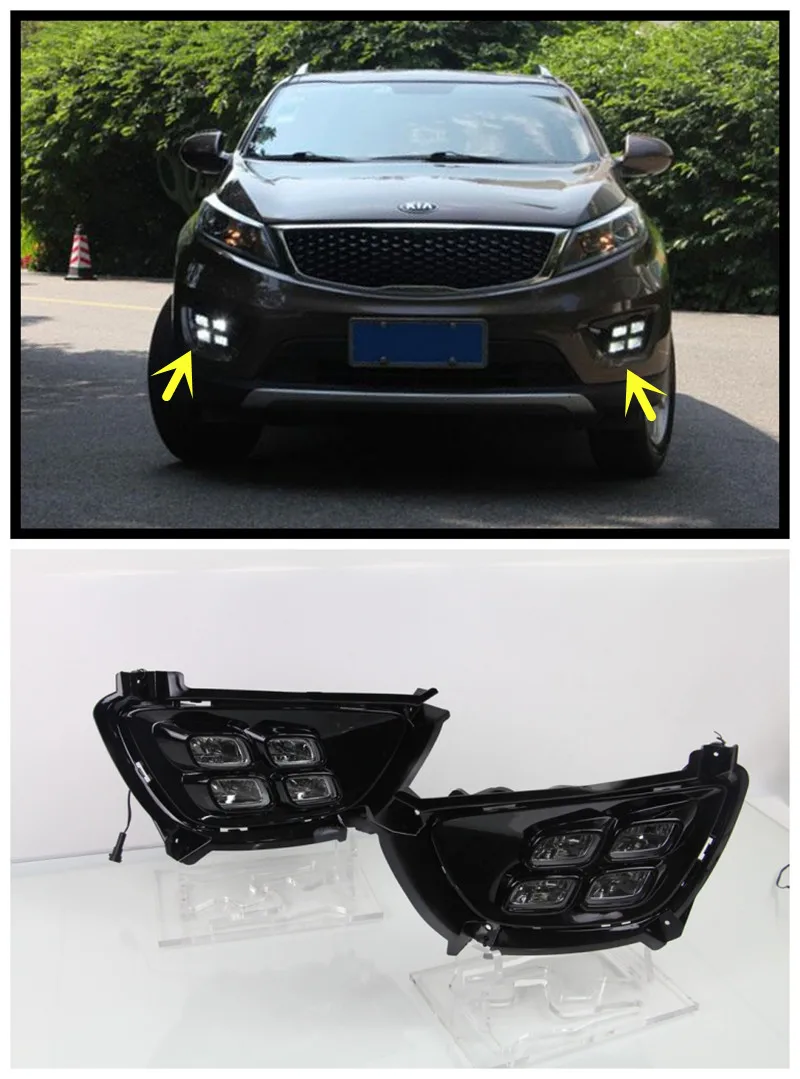 Waterproof Car Led Drl For Kia Sportage R 2014 2015 2016 Xenon White