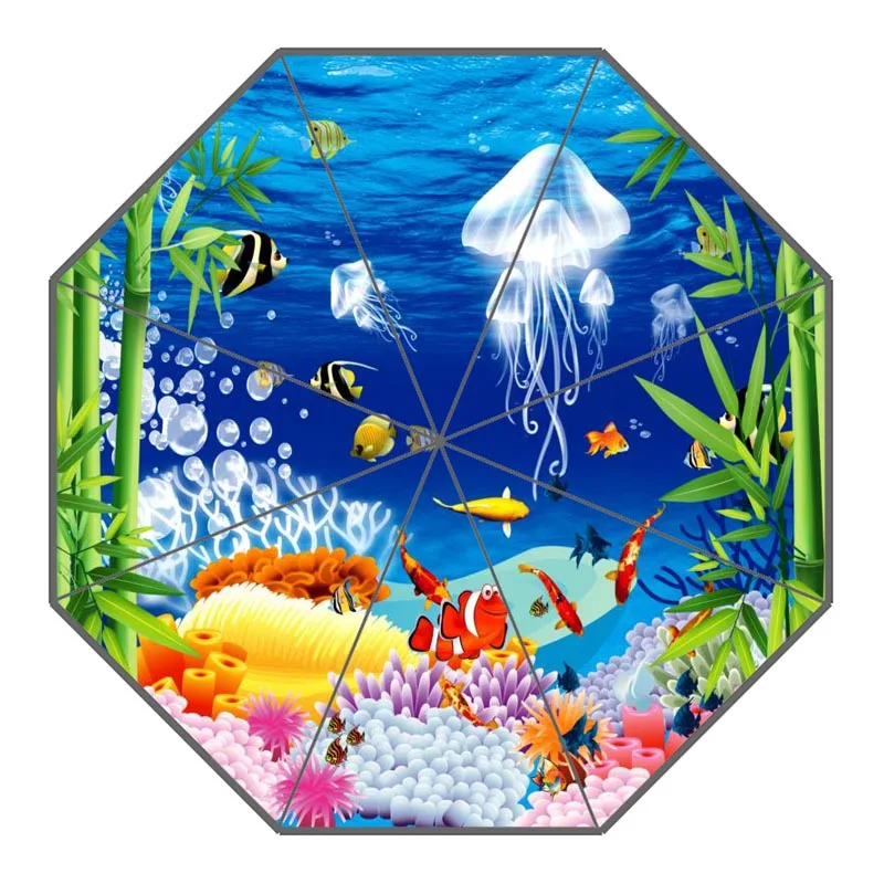 3D Дельфин подводный мир Зонты неавтоматический складной женский зонт от дождя индивидуальный модный портативный зонтик подарок