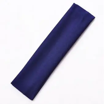 Многоцветный прочный пот абсорбент Йога повязка на голову для занятий йогой и пилатесом#2080 B1 - Цвет: Navy blue