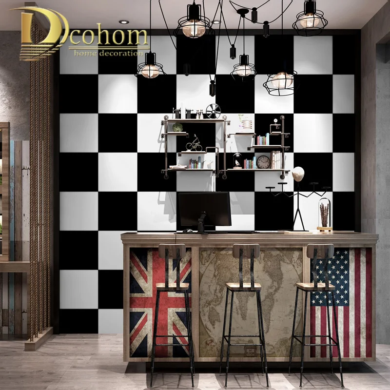

Modern papel de parede High Quality Geometric PVC&Vinyl Waterproof Wallpaper For Living Room Background Wall paper Black White