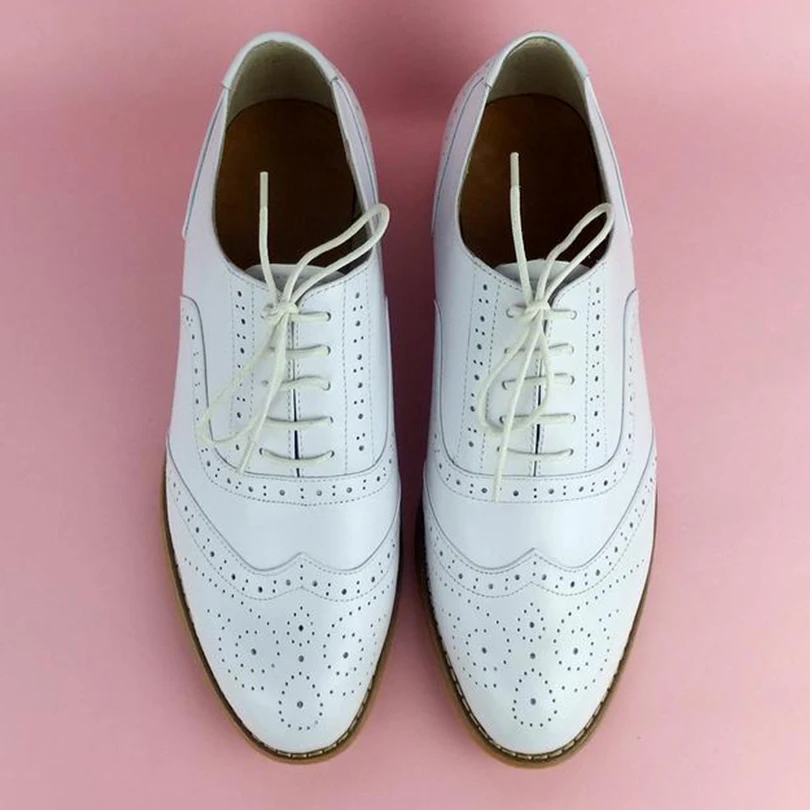 Men Genuine Leather Brogues Oxford Flats Shoes With Mens Shoes