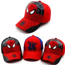 Новые шапки для маленьких мальчиков и девочек с рисунком Человека-паука, новые хлопковые бейсболки с вышивкой для малышей, Детские кепки в стиле хип-хоп для мальчиков и девочек