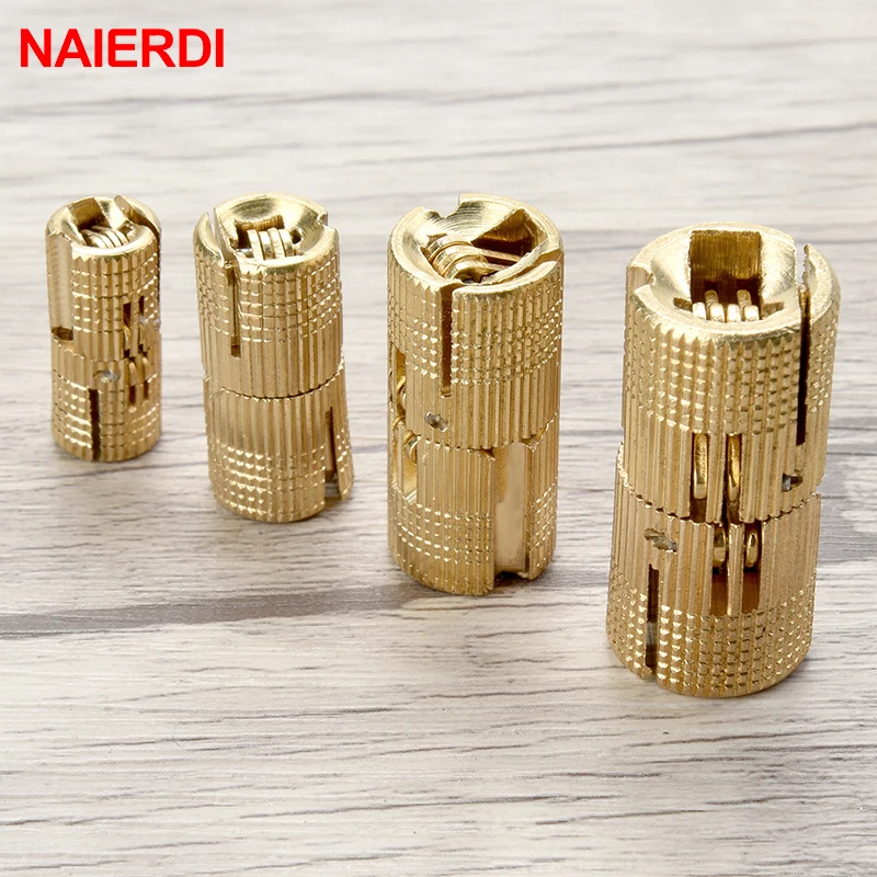 Hidden Cabinet Copper Hinges Invisible Door Brass Concealed Barrel Hinge For Gift Box Furniture Hardware 2PCS 8-14mm stainless steel hinges door hinges