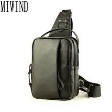 Miwind Новинка года бренд Для мужчин груди пакет маленькая сумочка кожаная сумка одного плеча Сумки через плечо tgb606