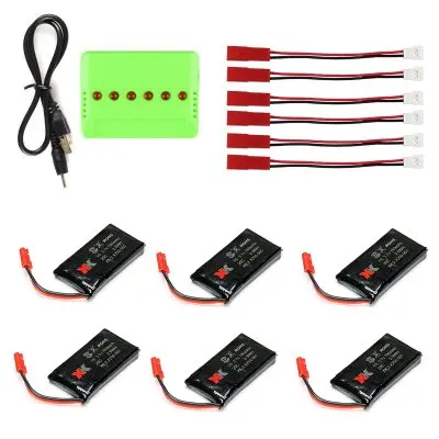 EBOYU(TM) XK X250 RC Quadcopter Spare Parts 3.7V 780mAh 6 X Lipo Battery & 1 X Battery Charger xk x250 quadcopter spare part motor bearing 4pcs