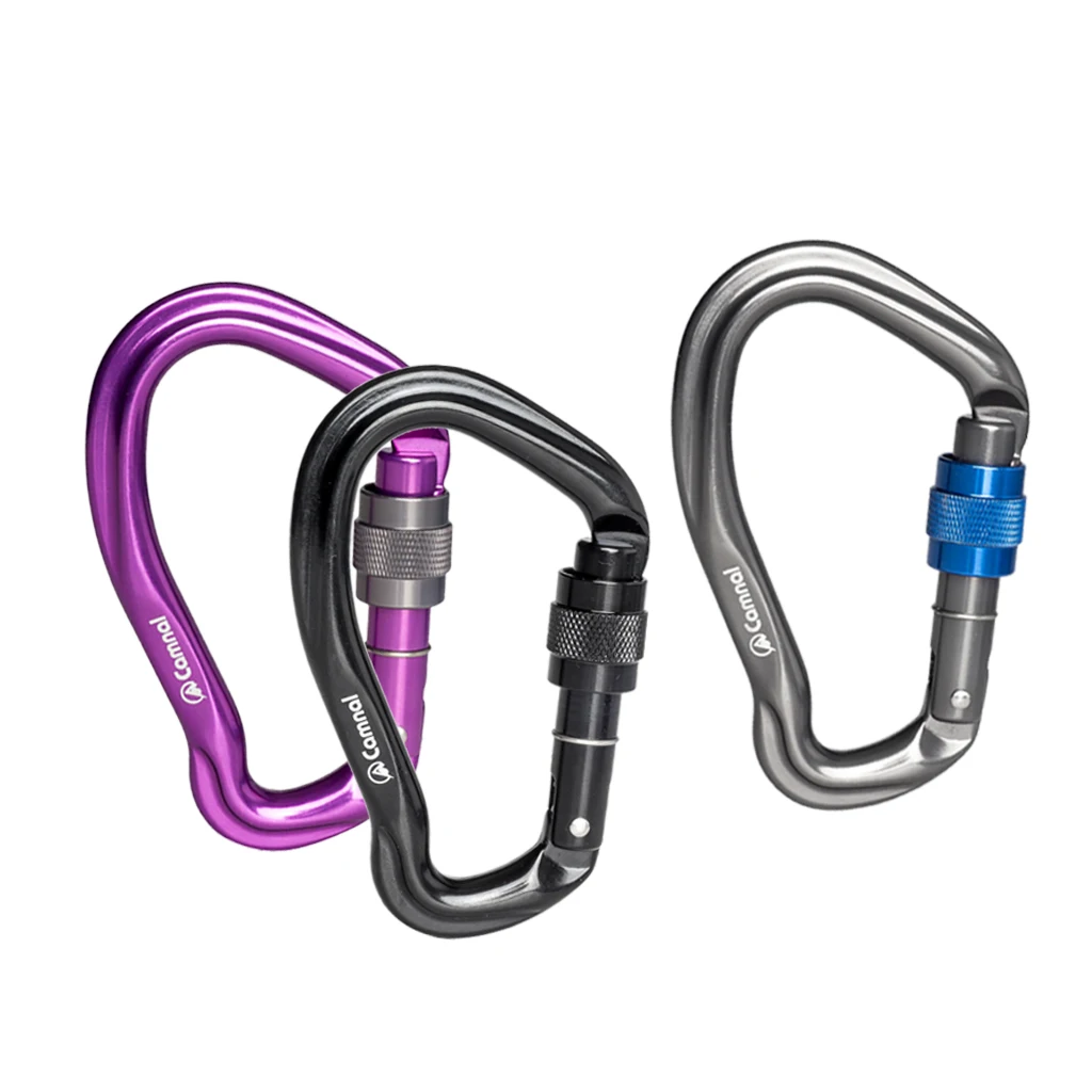 23KN Climbing Carabiner Mountaineering D Type Metal Clip Auto Locking D Carabiner Clip Heavy Duty Rock Climbing Carabiner