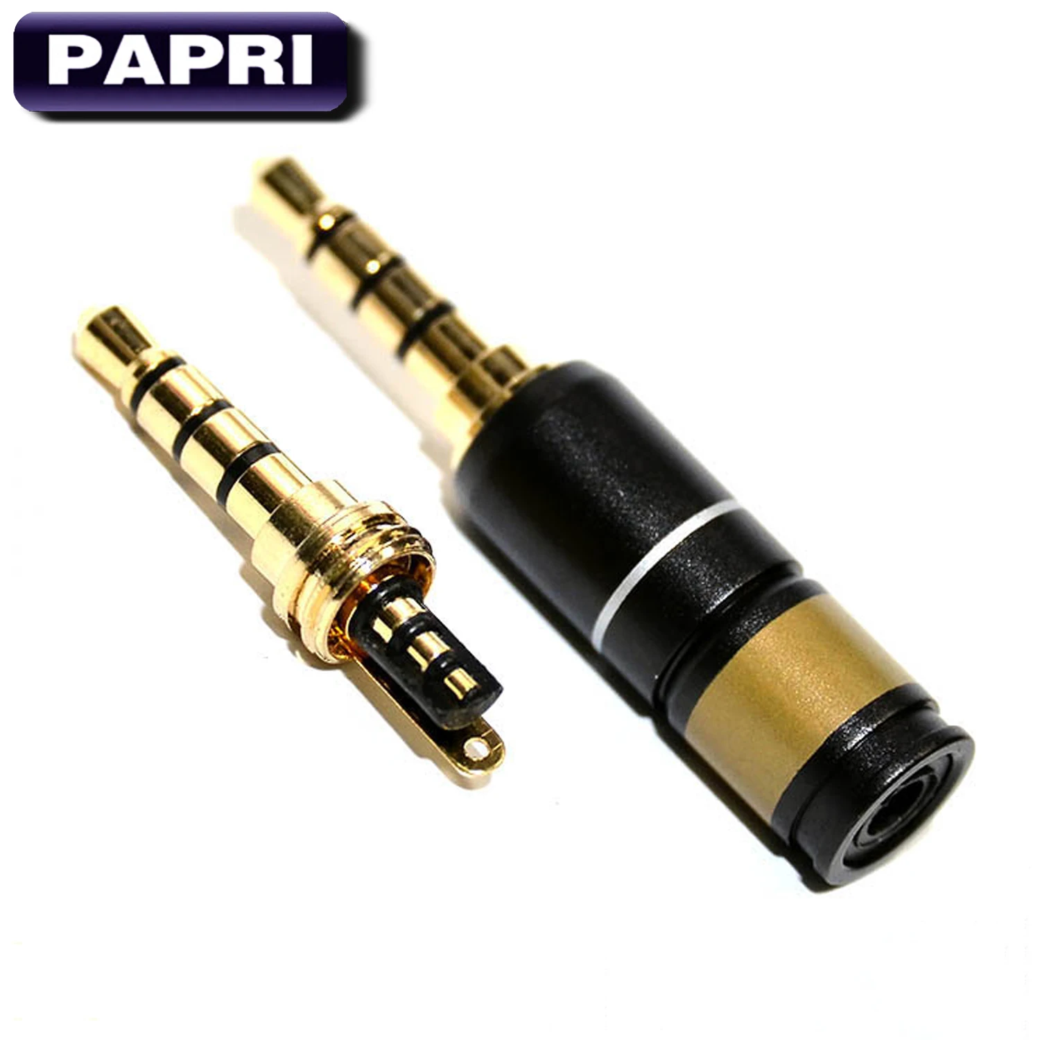PAPRI DIY HiFi 3 5mm Plugs Repair Headphone Jack Audio Pure Brass Gold Plated Connector Plug For Earphone Cable