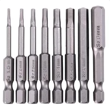 8 шт./компл. 50 мм 1/4 дюйма шестигранным хвостовиком Магнитный болты с шестигранной головкой, отвертка, биты, инструмент