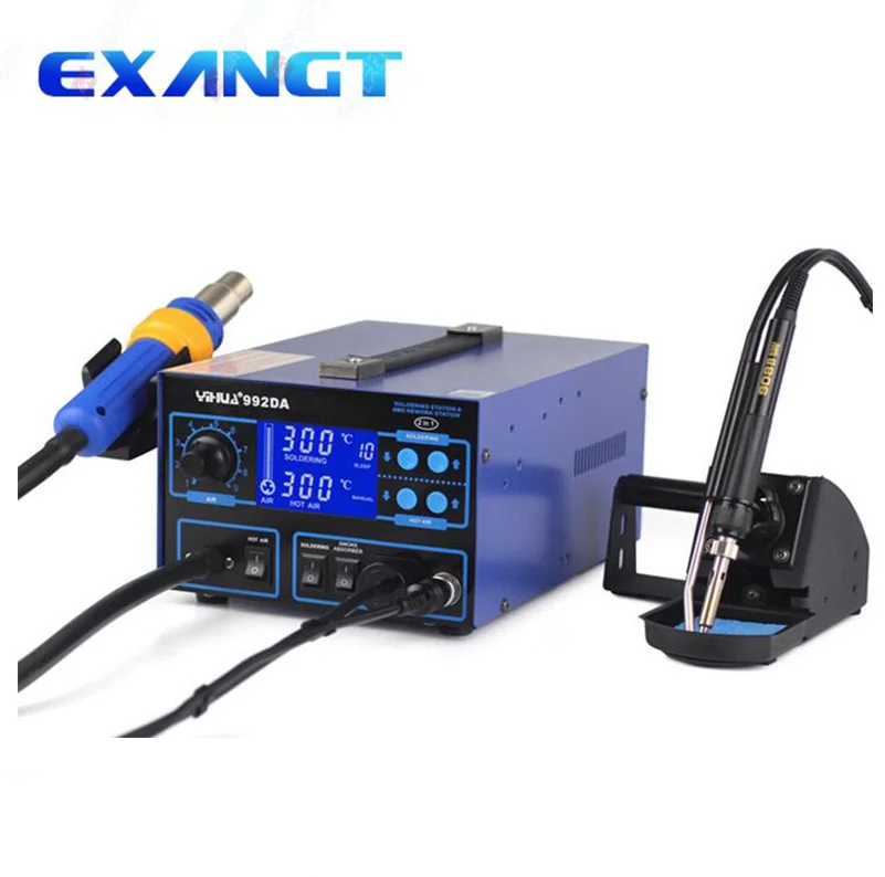 

YIHUA 992DA 3 In 1 Hot Air Rework Soldering Iron Station LCD Digital display Smoke Vacuum BGA Soldering Rework Station