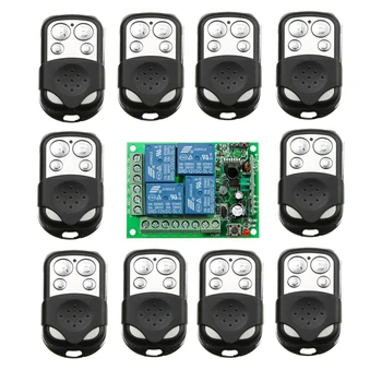 

Hot sale DC12V 4CH RF Wireless Remote Control Switch System 10 transmitter & 1 receiver relay Receiver Smart Home Switch