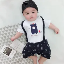 Retail 1 piece child cotton rompers for new child infants boy’s garments brief sleeve summer time jumpsuit bebe roupas bodykit beautiful bear
