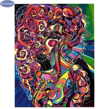 Пользовательские фото 5D DIY Алмазная картина "абстрактная женщина" квадратная Алмазная вышивка цветок вышивка крестиком наборы картина кристаллов Декор