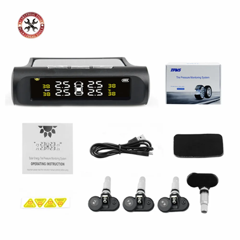 

Original Auto Alarm Car Tire Pressure Alarm Monitor System Display Intelligent Temperature Warning Fuel Save with 4 Sensors