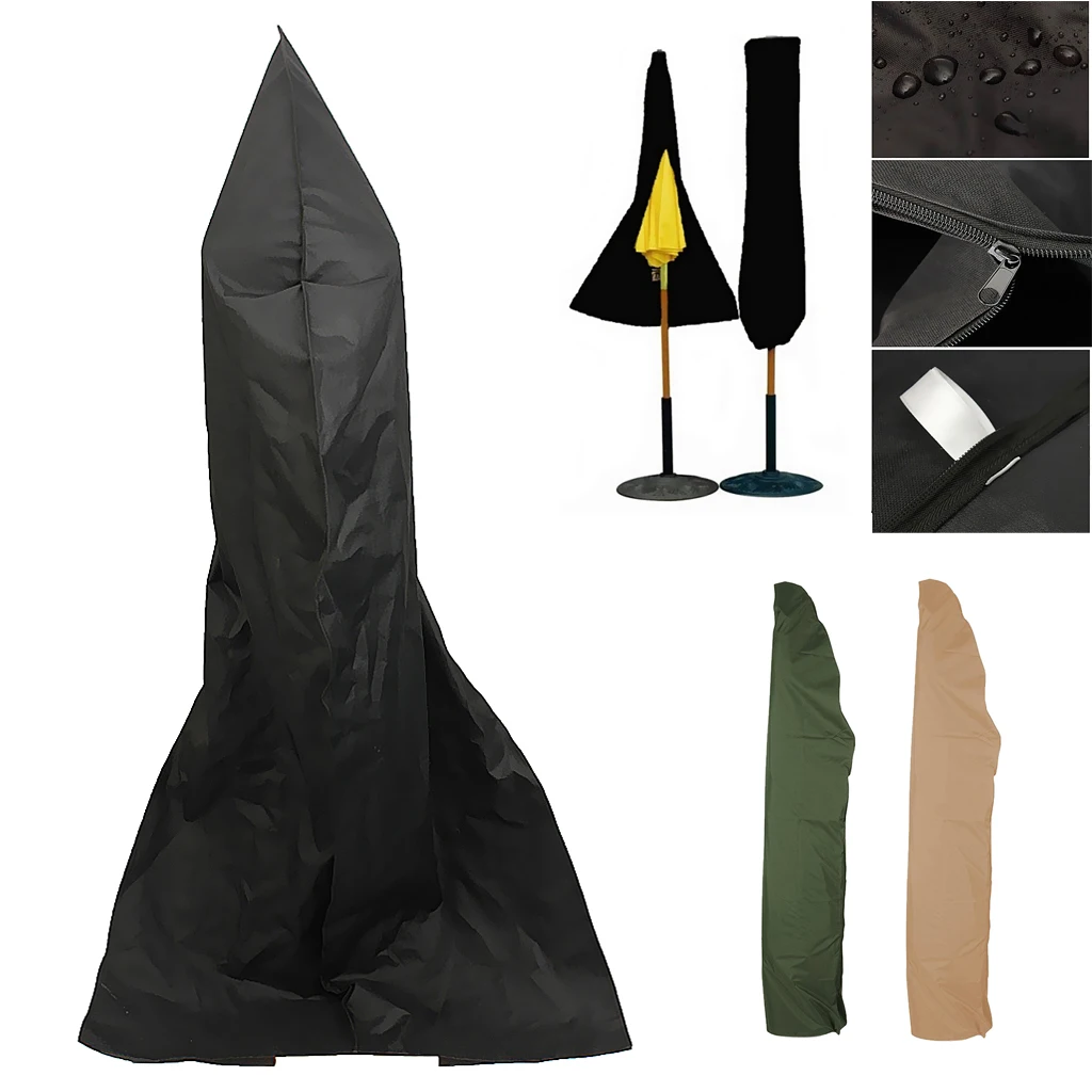 Garden Parasol Cover Waterproof Protector Umbrella Patio Cover Black 280cm