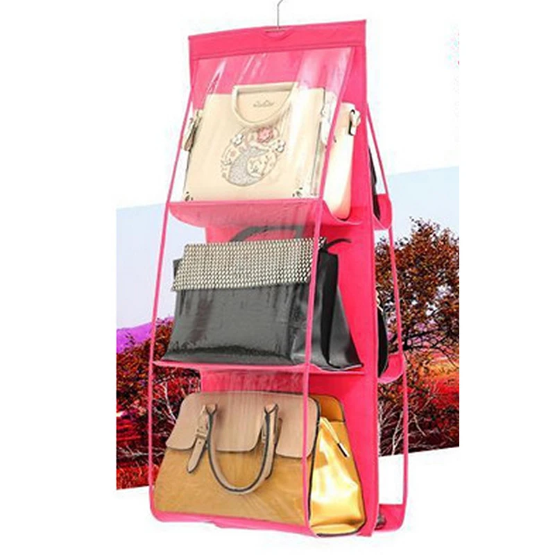 

6 Pocket For Wardrobe Storage Hanging Hanging Organizer Handbag For Wardrobe Closet Transparent Storage Bag Be Hanging