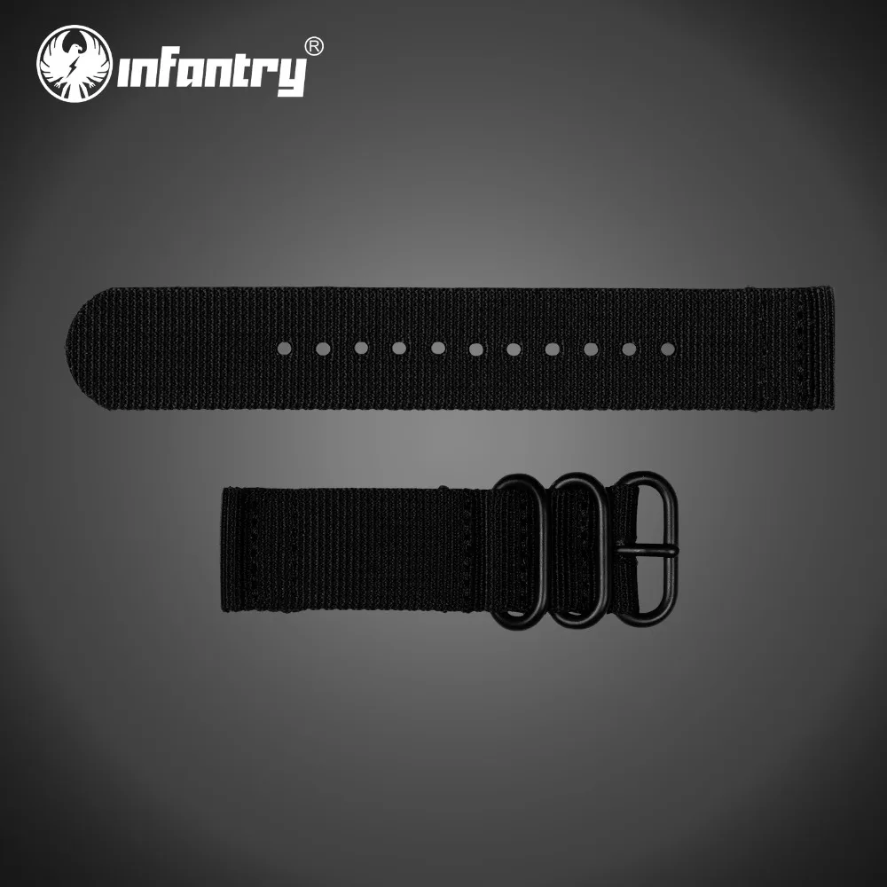 Черный высокопрочный нейлоновый ремешок для наручных часов 22 мм|nylon watchband|replacement
