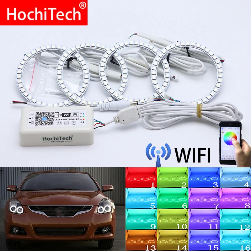 

Wifi Wireless RGB Multi-Color LED Angel Eye Halo Rings Day Light DRL for Nissan Altima Coupe 2010 2011 2012 2013