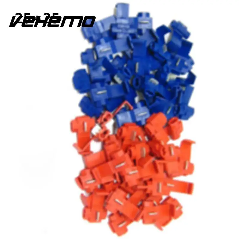 

50 Red+Blue 19-17/17-13AWG Insulated Spade Electrical Spade Crimp Wire Connector Slice Terminal Lock Quick Spade Connectors