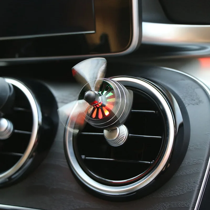 Propeller Air Freshener LED Mini Conditioning Vent Outlet Perfume Clip Fresh Aromatherapy Fragrance Accessories (11)