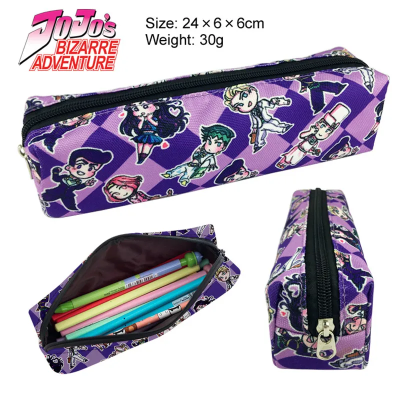 

Jo Jo Bizarre Adventure Anime Canvas Pencil Bag Printing Pouch Zipper Case Student Gift Wallet