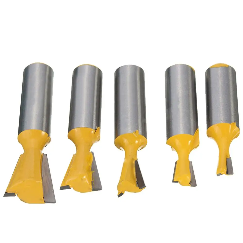 

5 Pcs 1/2-Inch Shank Small Router Bit Dovetail Bit Graver For Carpenter