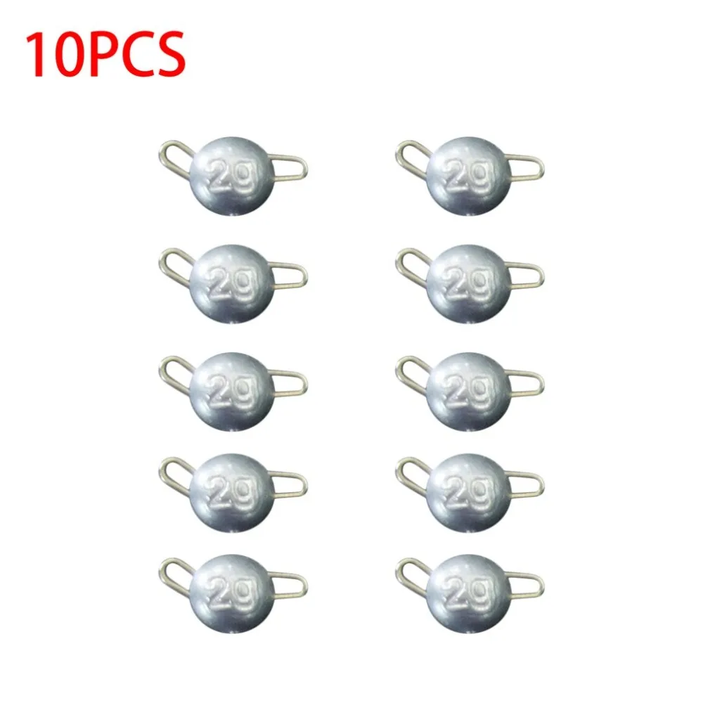 10 Pcs Small Size Round Shape Lead Hook Jig Head Lead Deep Water Bullet Crank Hook Lead Sinker Outdoor Fishing Accessories